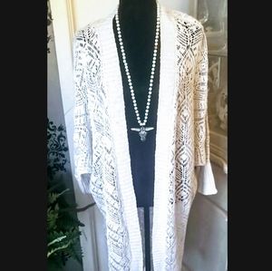 New Long Cardigan beige Color Made of Fabric